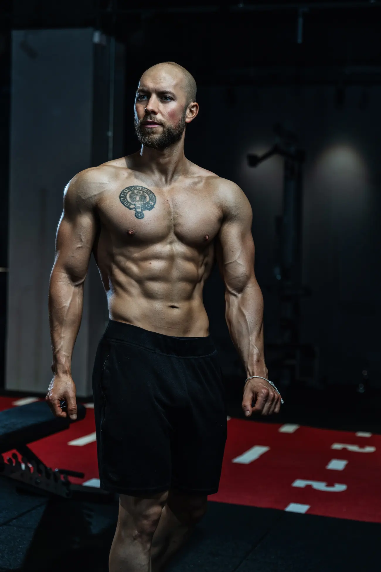 Matt J standing lean and conditioned on the gym floor